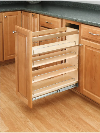 Pullout trays or shelves